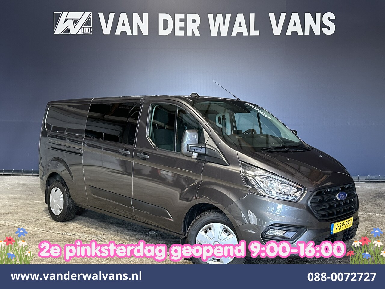 Ford Transit Custom - 2.0 TDCI 170pk L2H1 Dubbele Cabine Euro6 Airco | 5-Zits | 2x Zijdeur | Camera | LED Apple - AutoWereld.nl