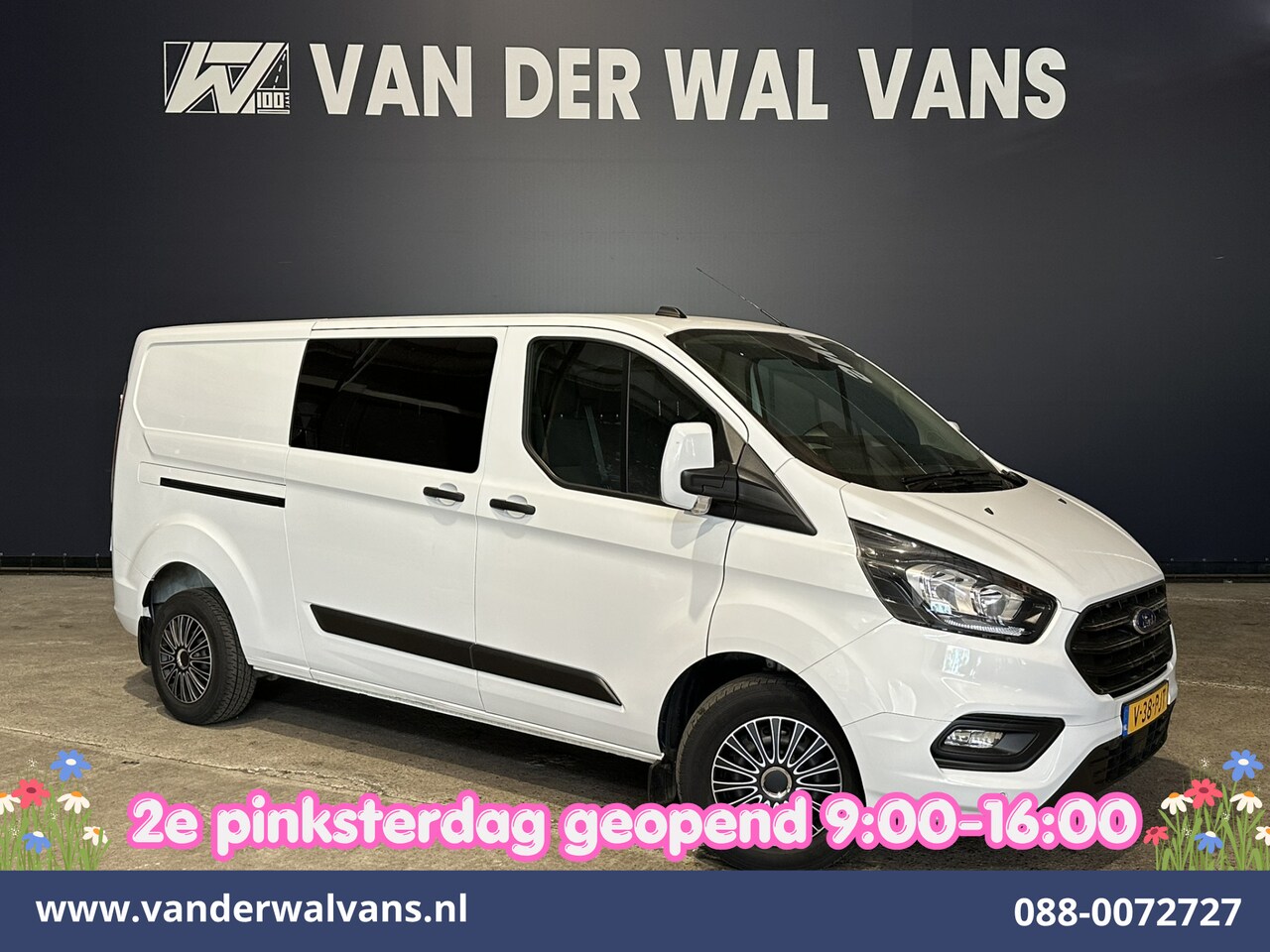 Ford Transit Custom - 2.0 TDCI 130pk L2H1 Dubbele Cabine Euro6 Airco | 6-Zits | LED | Cruisecontrol | Trekhaak P - AutoWereld.nl