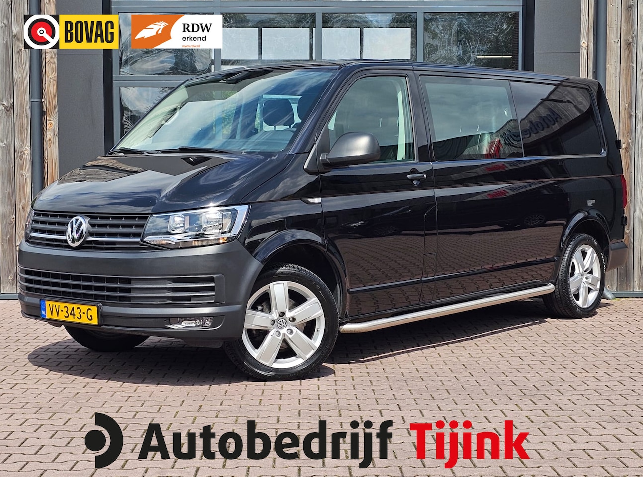 Volkswagen Transporter - 2.0 TDI L2H1 DC Comfortline DSG | 6-persoons | Trekhaak | Marge | Leder | Sidebars | LMV | - AutoWereld.nl
