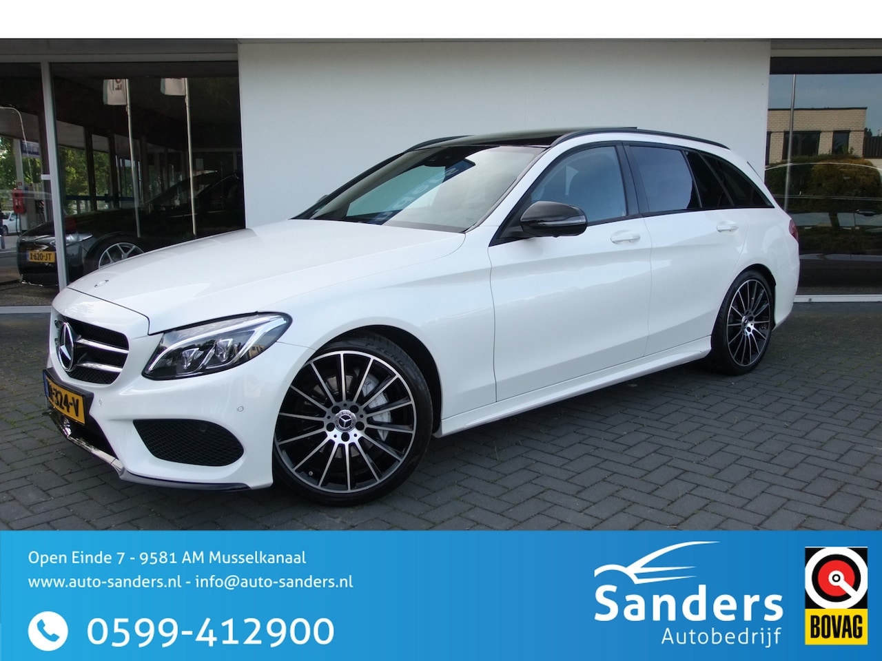 Mercedes-Benz C-klasse Estate - 180 AMG Sport Edition / Parelmoerwit Diamantweiss/ 19 inch/ Panorama/ 360 camera/ Dodehoek - AutoWereld.nl