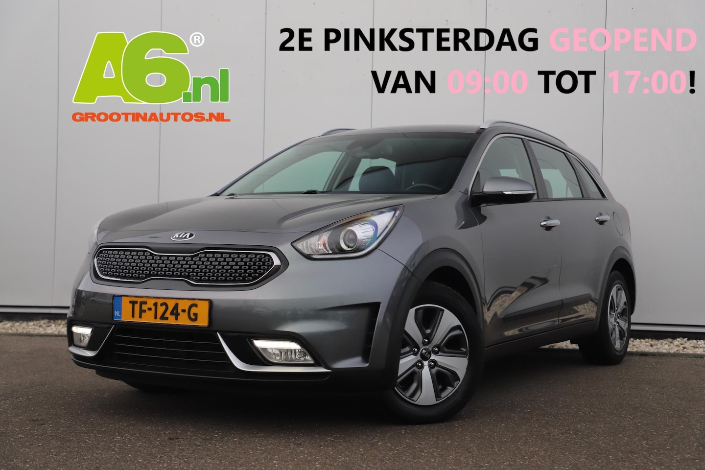 Kia Niro - 1.6 GDi Hybrid DynamicLine Automaat Half Leder Navigatie Camera Lane Assist Clima Cruise P - AutoWereld.nl