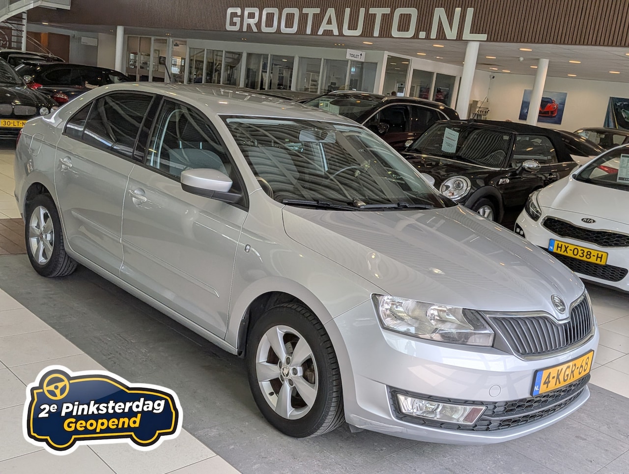 Skoda Rapid - 1.2 TSI Greentech Elegance Businessline NAP 29.752km, Airco, Cruise Control, Trekhaak, Stu - AutoWereld.nl