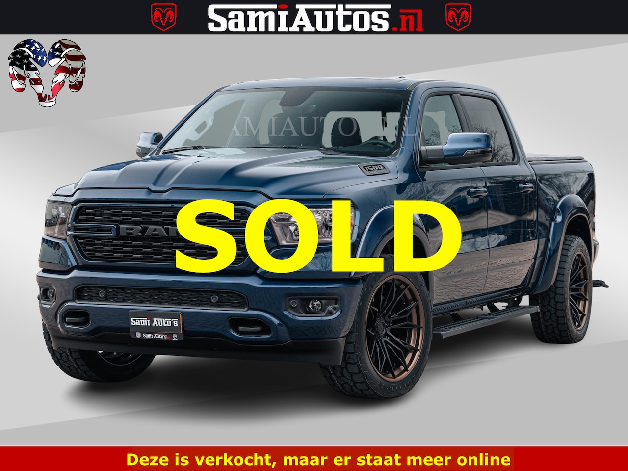 Dodge Ram Pick Up - SPORT | 5.7 V8 4x4 HEMI | PANORAMA DAK | GROOTSCHEM 12 INCH | LPG | Patriot Blue CREW CAB - AutoWereld.nl