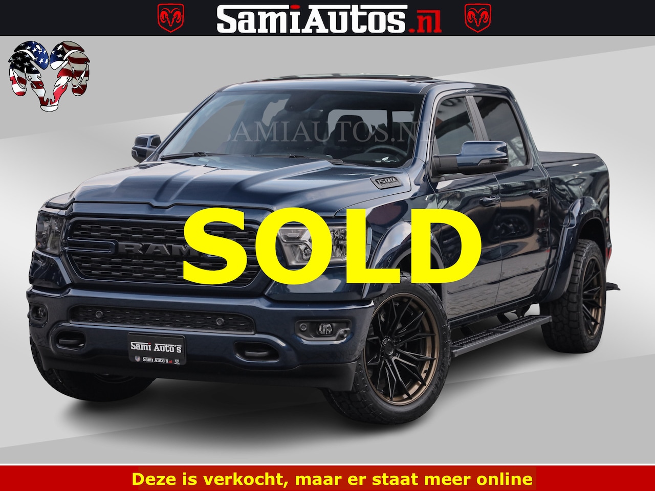 Dodge Ram Pick Up - SPORT | 5.7 V8 4x4 HEMI | PANORAMA DAK | GROOTSCHEM 12 INCH | LPG | Patriot Blue CREW CAB - AutoWereld.nl