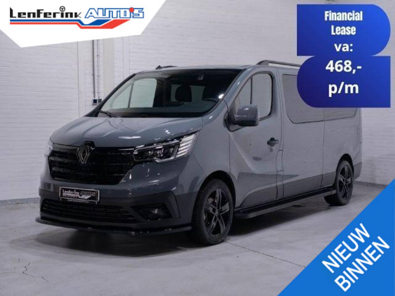 Renault Trafic - 2.0 DCi 130 pk Dubbel Cabine Black&Grey Airco, Camera, 18" LMV, Spoiler V+A, LED Koplampen - AutoWereld.nl