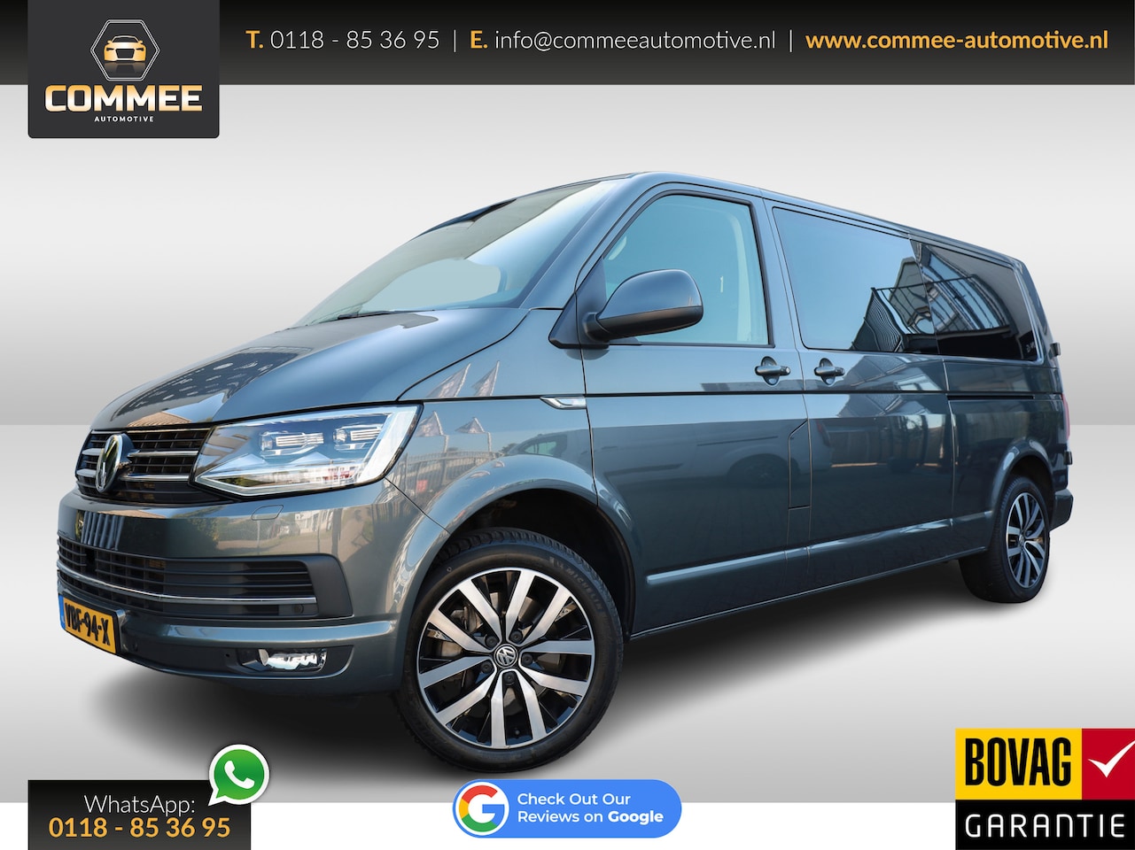 Volkswagen Transporter - 2.0 TDI L2H1 DC Highline DSG 204PK LED I 18Inch I 2x schuifdeur - AutoWereld.nl