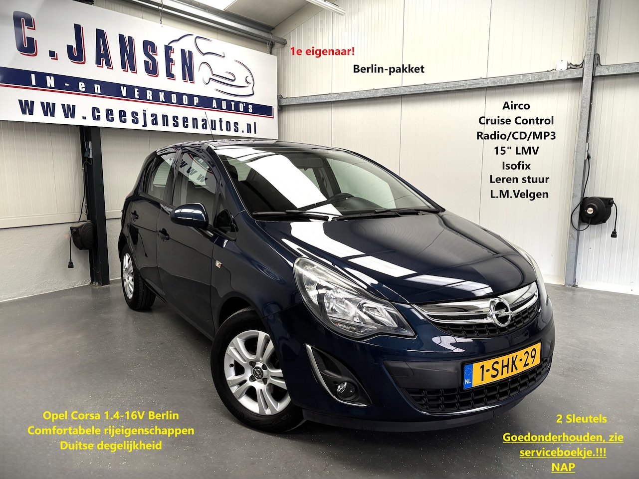 Opel Corsa - 1.4-16V Berlin 1e Eigenaar!! weinig km's | Airco | Cruise control | ECO functie - AutoWereld.nl