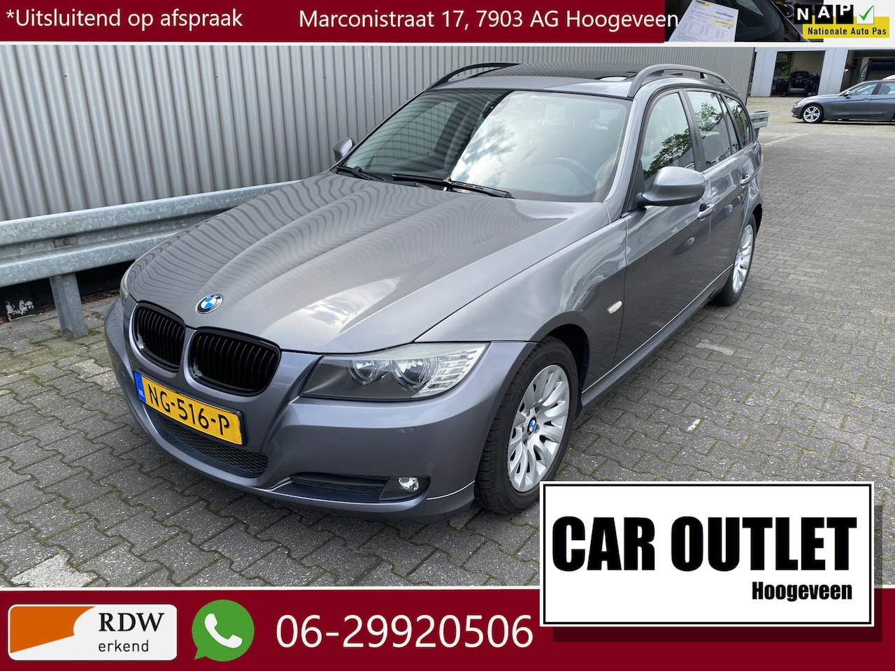 BMW 3-serie Touring - 320i AUTOMAAT, Leer, Clima, Navi, Pano, CC, PDC, LM, Trekh, nw. APK – Inruil Mogelijk – - AutoWereld.nl