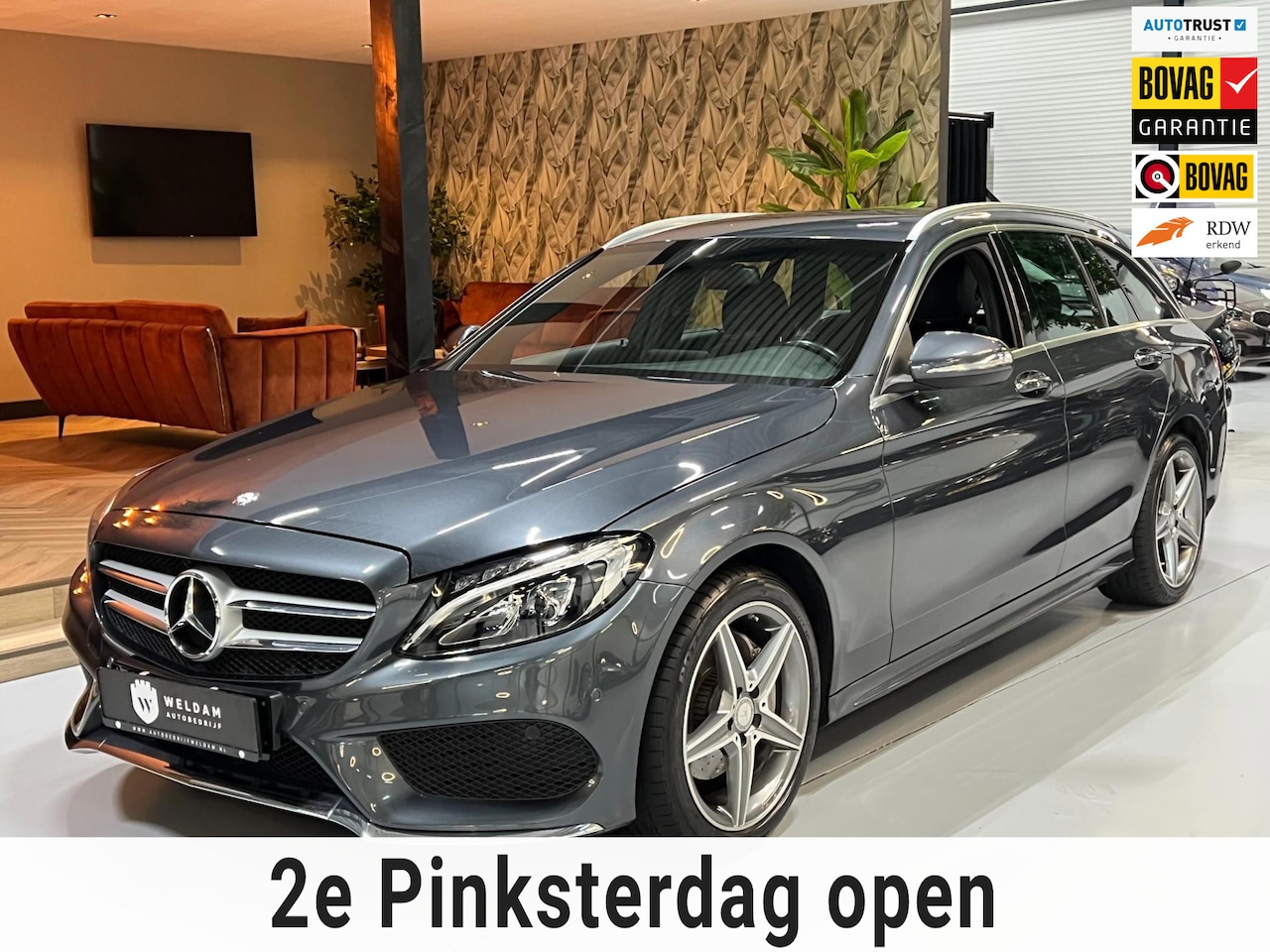 Mercedes-Benz C-klasse - C 180 AMG Line | Trekhaak | Leder | Camera | LED | Cruise | Automaat - AutoWereld.nl