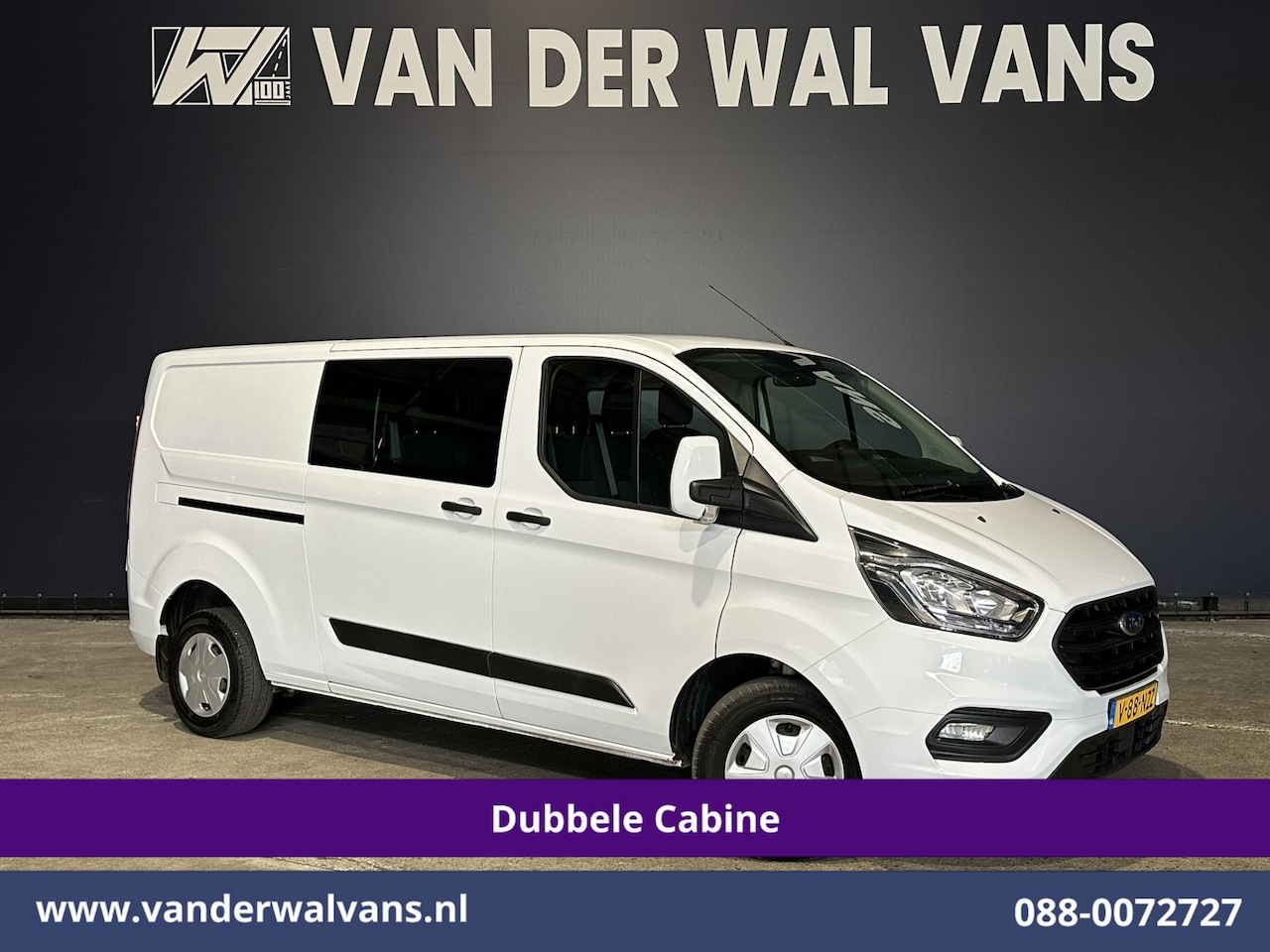 Ford Transit Custom - 2.0 TDCI 131pk L2H1 Dubbele Cabine Euro6 Airco | 6-Zits | LED | Cruisecontrol | 2800kg tre - AutoWereld.nl