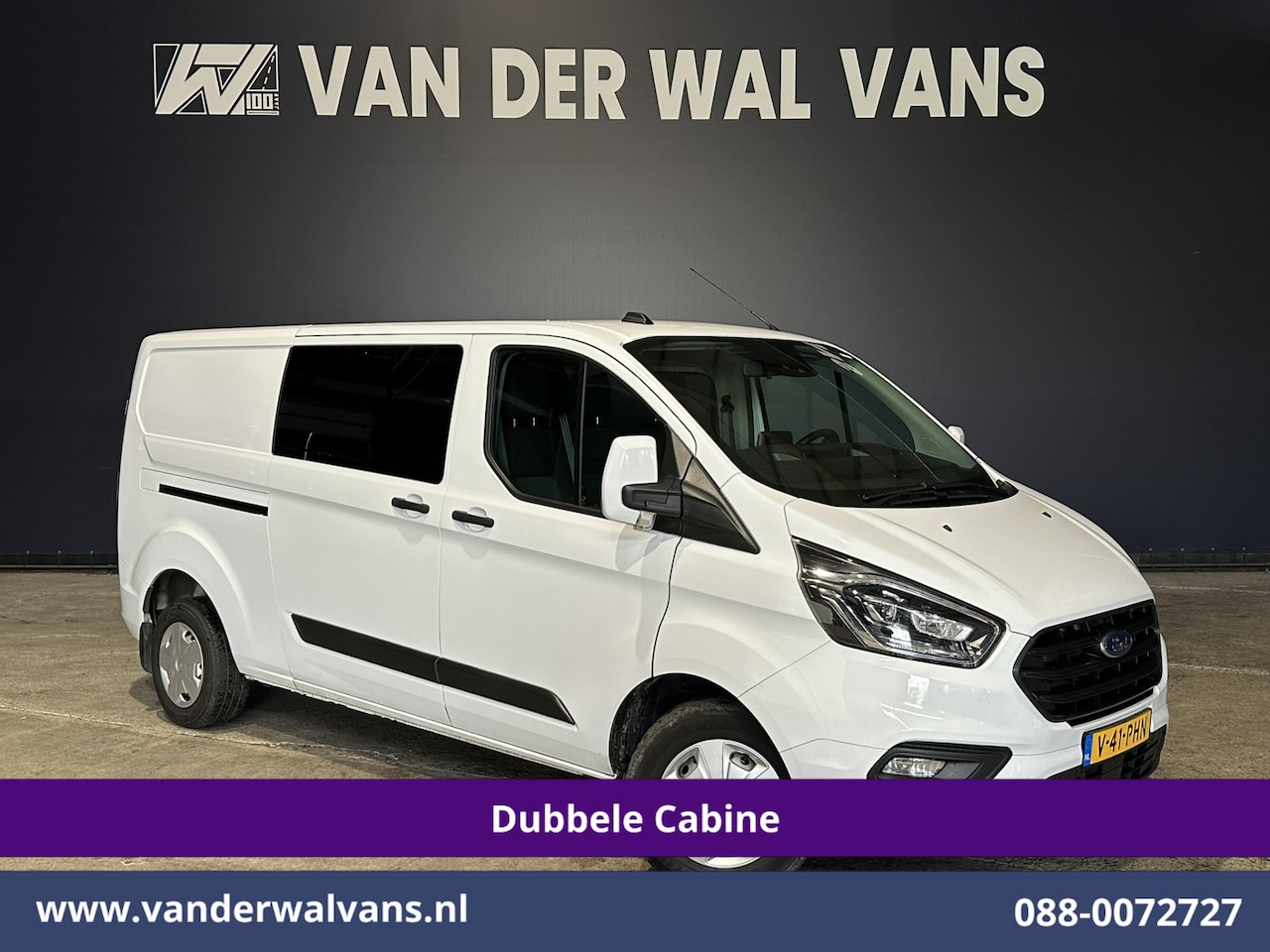 Ford Transit Custom - 2.0 TDCI 130pk L2H1 Dubbele Cabine Euro6 Airco | 6-Zits | Xenon | Camera | Navigatie | App - AutoWereld.nl