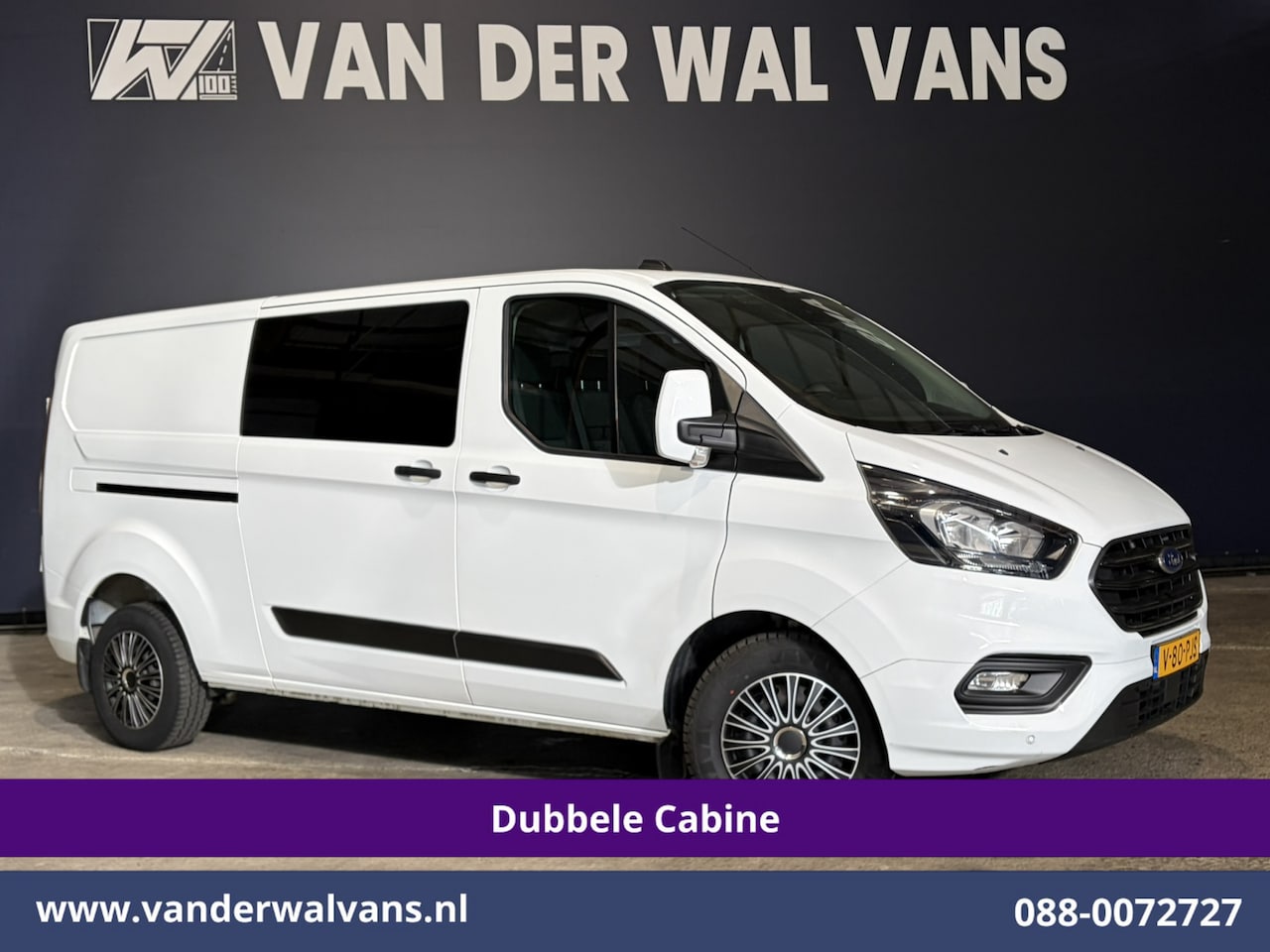 Ford Transit Custom - 2.0 TDCI 131pk L2H1 Dubbele Cabine Euro6 Airco | 6-Zits | Cruisecontrol | 2550kg Trekhaak - AutoWereld.nl