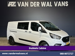 Ford Transit Custom - 2.0 TDCI 130pk L2H1 Dubbele Cabine Euro6 Airco | 6-Zits | Camera | Navigatie | LED | Apple