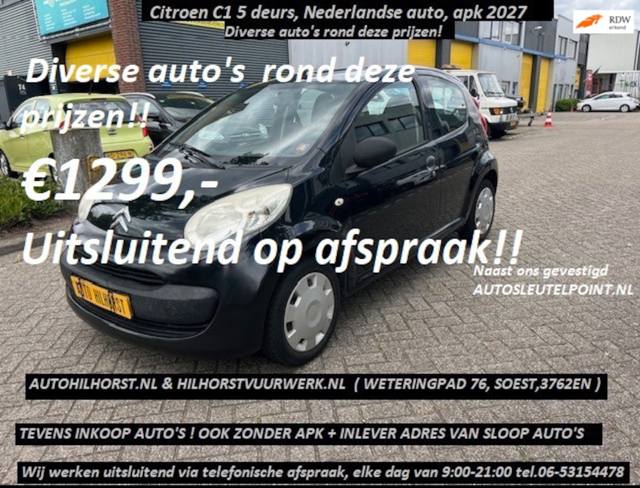 Citroën C1 - 1.0-12V Diverse kleine auto's rond de prijzen / ook ruimere auto's op voorraad - AutoWereld.nl