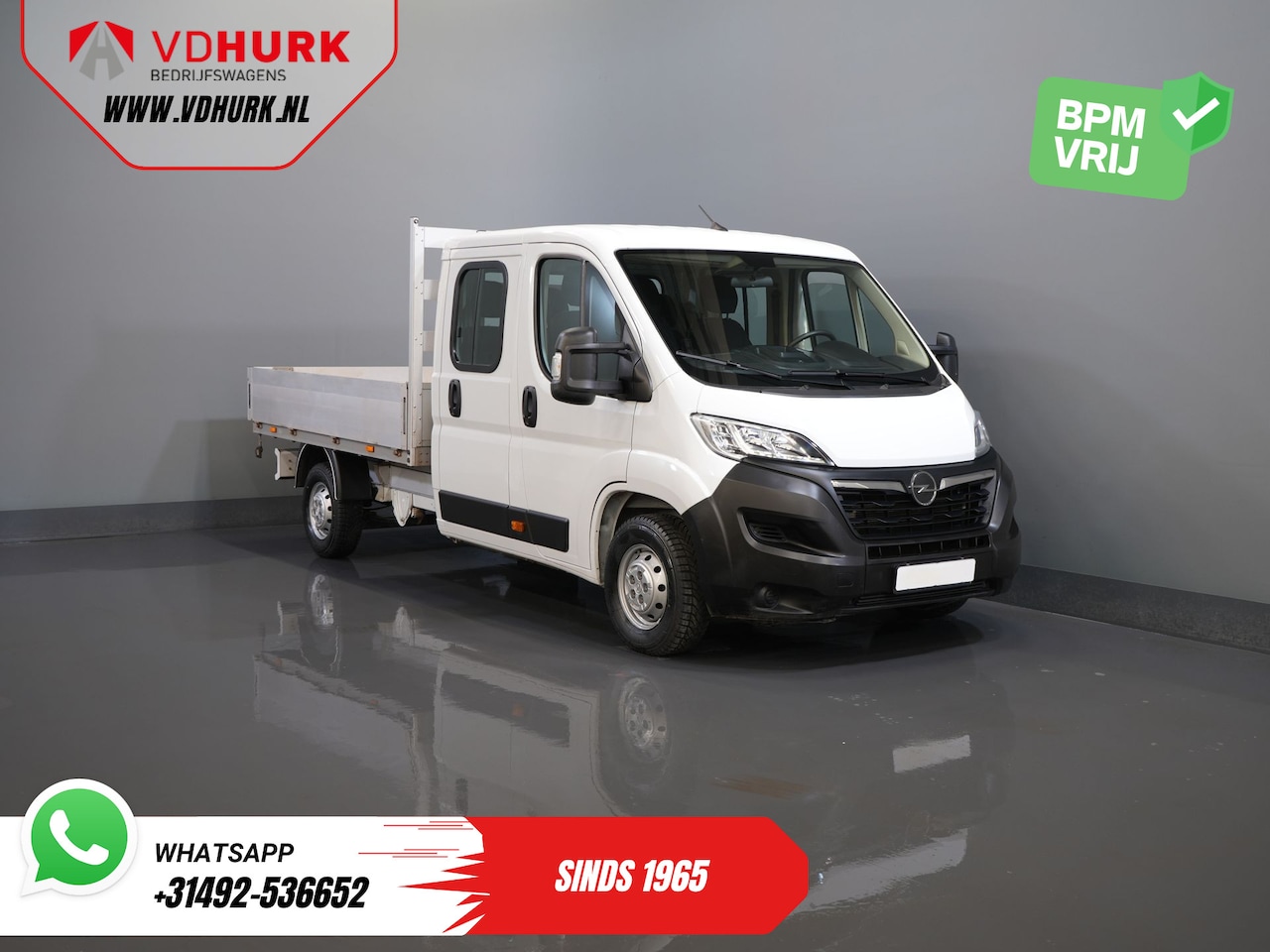 Opel Movano - 2.2 140 pk DC Dubbel Cabine Open Laadbak/ 7 Pers./ 2.5t Trekverm./ Cruise/ Airco/ 288x215x - AutoWereld.nl