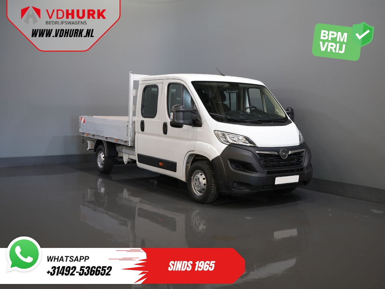 Opel Movano - 2.2 140 pk DC Dubbel Cabine Open Laadbak/ 7 Pers./ 2.5t Trekverm./ Cruise/ Airco/ 288x215x - AutoWereld.nl