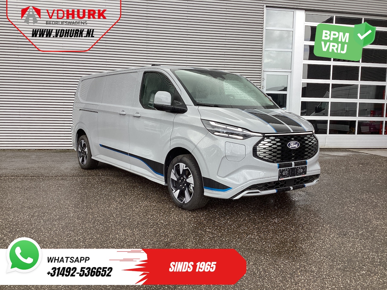 Ford Transit Custom - E-Transit Sport L2 330km WLTP LED/ 2x Schuifdeur/ Adapt.Cruise/ Elek.Stoel/ Standkachel/ S - AutoWereld.nl