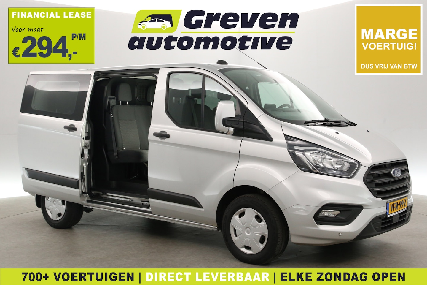 Ford Transit Custom - 2.0 TDCI | MARGE | DC | 6-Zits | Airco | Cruise | Carplay | Navi | Trekhaak | Parkeersens. - AutoWereld.nl