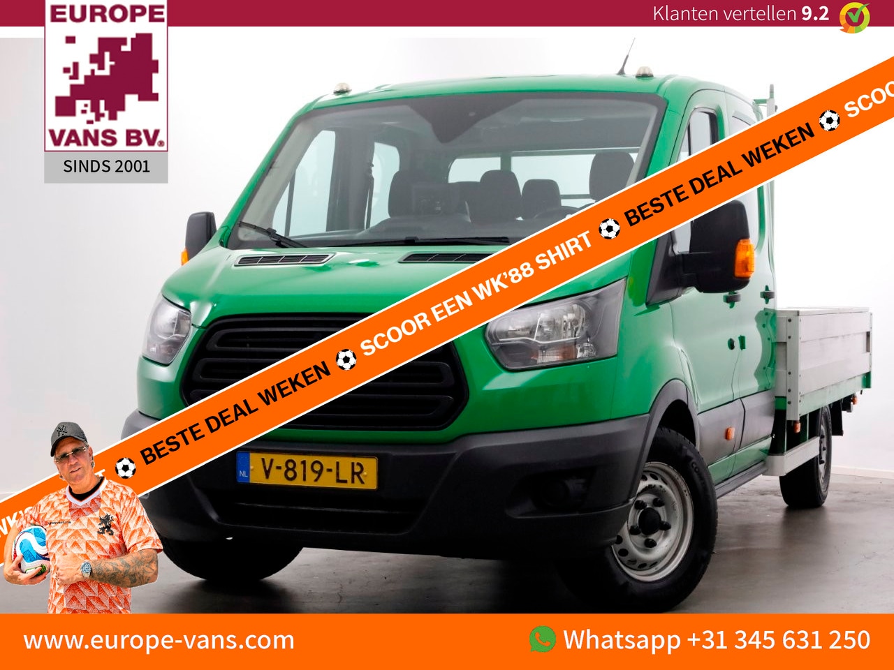 Ford Transit - 350 2.0 TDCI 130pk E6 RWD D.C. Open Laadbak Trekhaak 2800kg 02-2018 - AutoWereld.nl