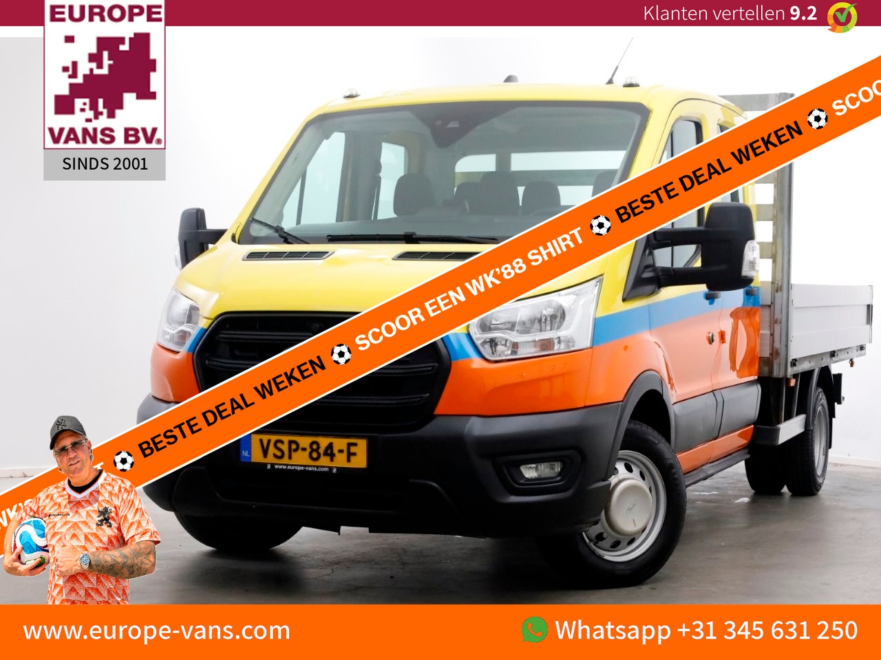 Ford Transit - 350 2.0 TDCI 130pk D.C. Trend Open Laadbak Trekhaak 3000kg 08-2022 - AutoWereld.nl