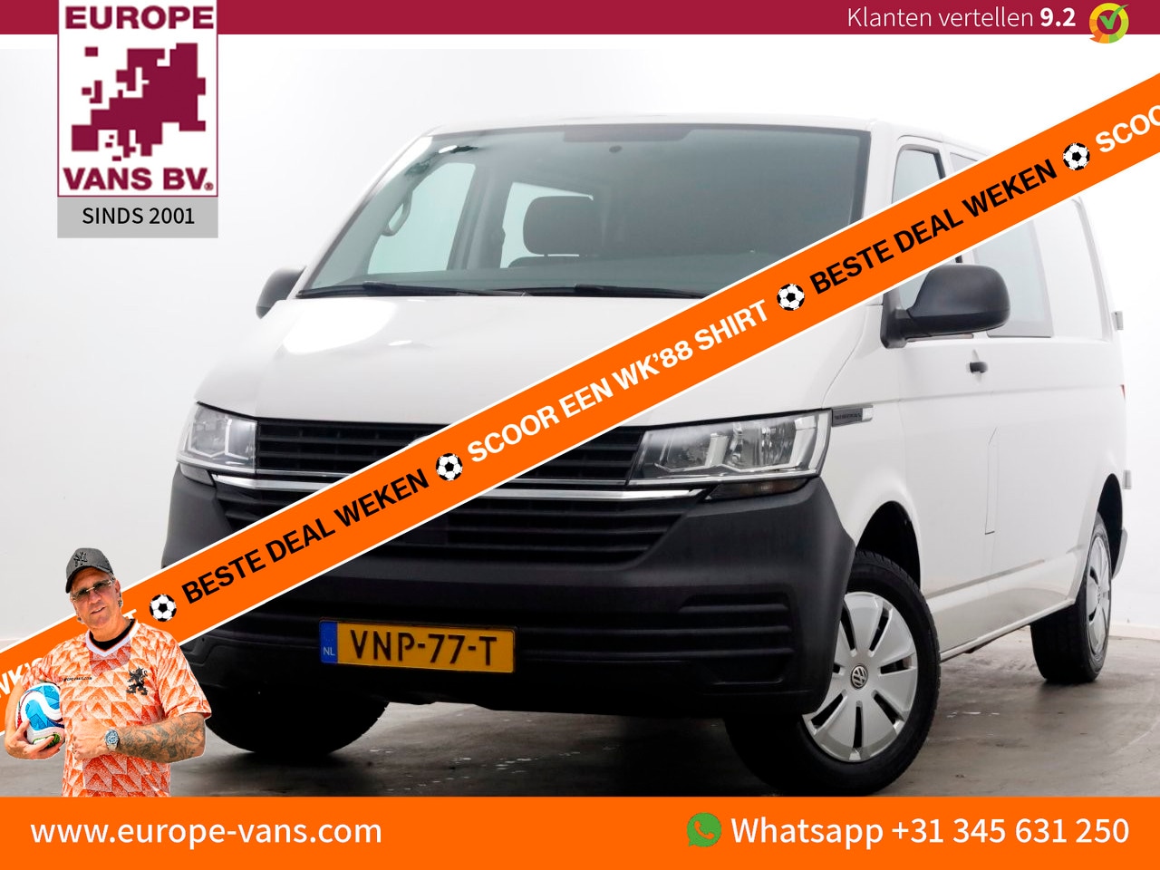 Volkswagen Transporter - T6.1 2.0 TDI 110pk Lang D.C. Airco/Cruise 02-2022 - AutoWereld.nl