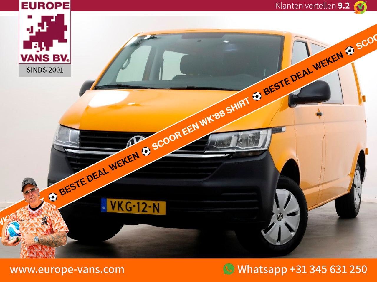 Volkswagen Transporter - T6.1 2.0 TDI Lang D.C. Airco/Cruise Control 04-2021 - AutoWereld.nl