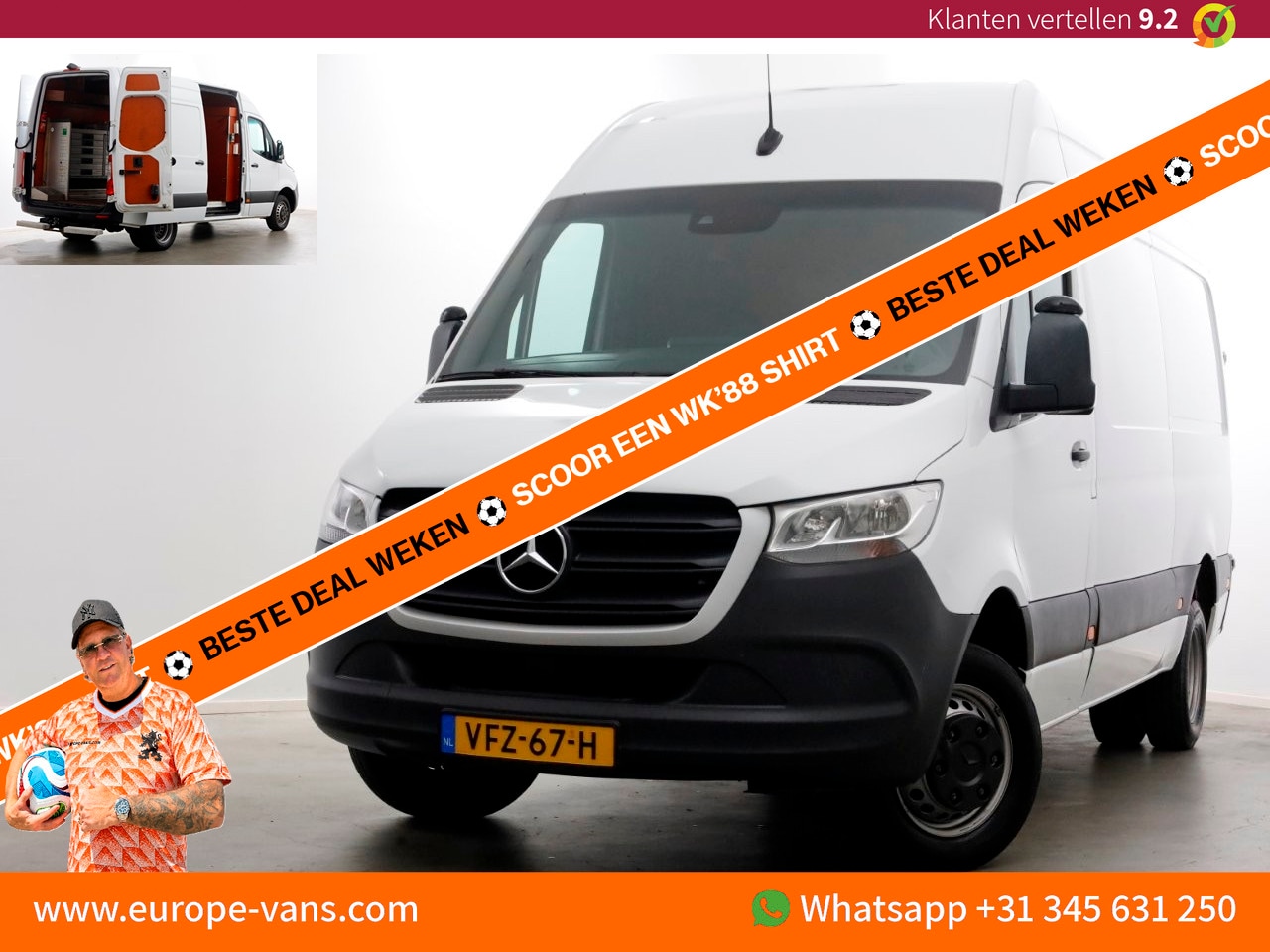 Mercedes-Benz Sprinter - 516 CDI 163pk 7G Automaat L2H2 Camera/Inrichting/230V/Trekhaak 3500kg 05-2020 - AutoWereld.nl