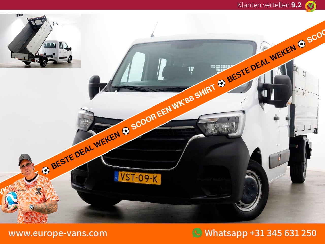 Renault Master - T35 2.3 dCi 145pk L3 D.C. Kipper met hoge boorden 11-2022 - AutoWereld.nl
