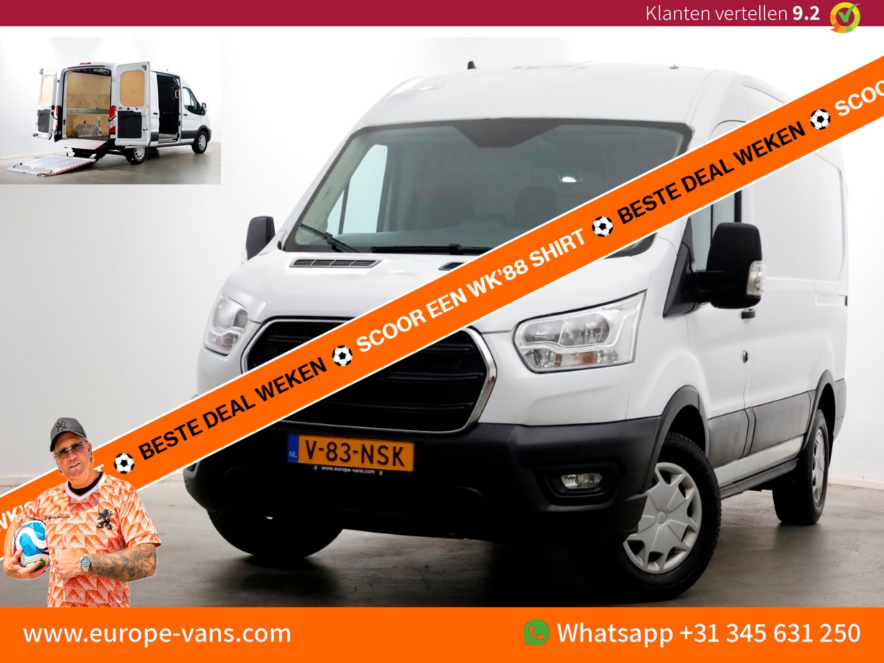 Ford Transit - 350 2.0 TDCI 130pk L2H2 Trend Airco Easy Acces Laadklep 500kg 03-2022 - AutoWereld.nl