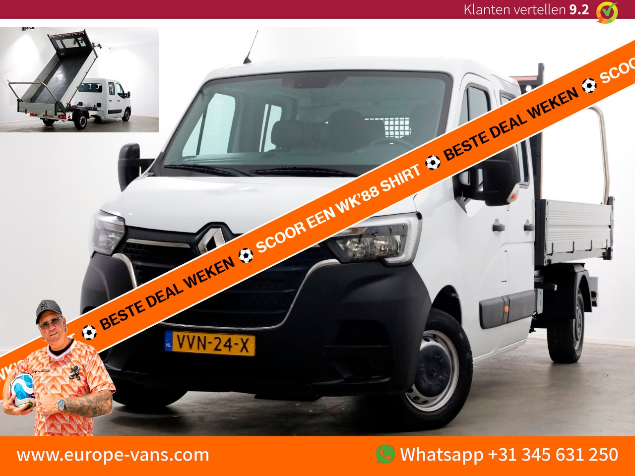 Renault Master - T35 2.3 dCi 145pk L3 D.C. Kipper 05-2023 - AutoWereld.nl