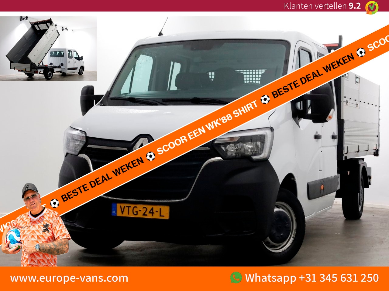 Renault Master - T35 2.3 dCi 145pk L3 D.C. Kipper met hoge boorden 01-2023 - AutoWereld.nl