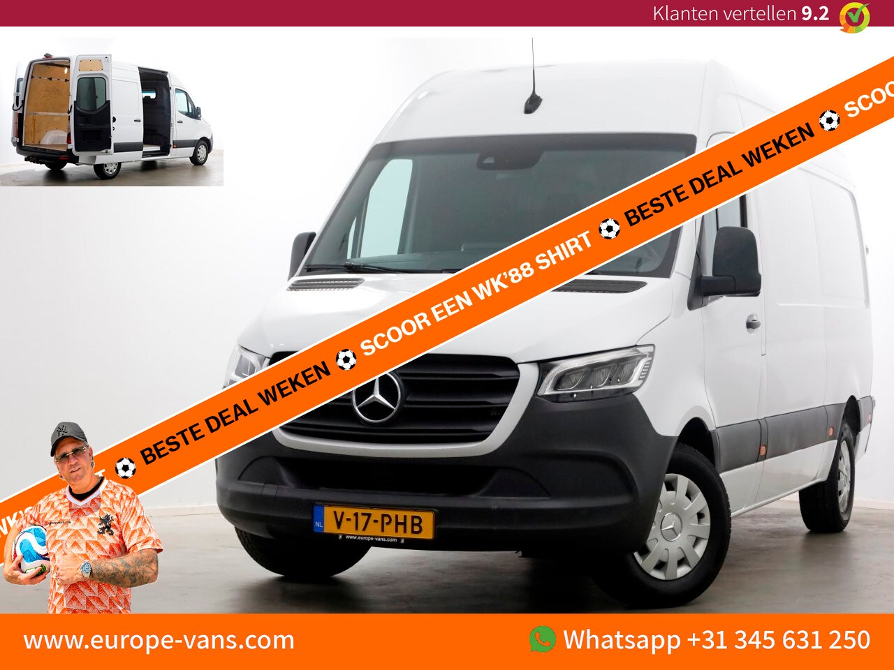 Mercedes-Benz Sprinter - 319 CDI 3.0 V6 190pk E6 L2H2 7G Automaat LED/Camera/Trekhaak 3500kg 02-2019 - AutoWereld.nl