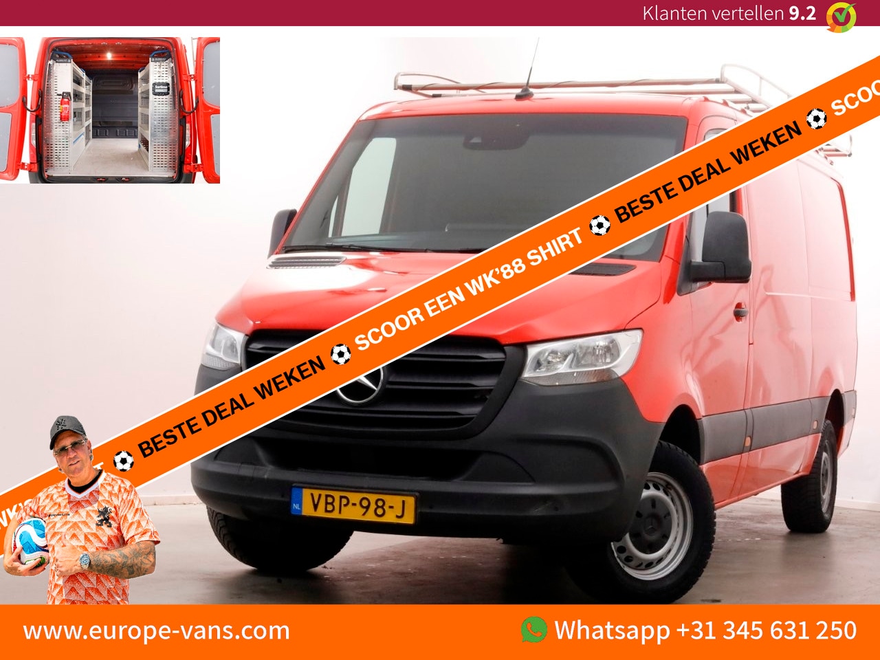Mercedes-Benz Sprinter - 314 CDI 143pk E6 RWD L2H1 Navi/Camera/Inrichting/Trekhaak 3500kg 11-2019 - AutoWereld.nl