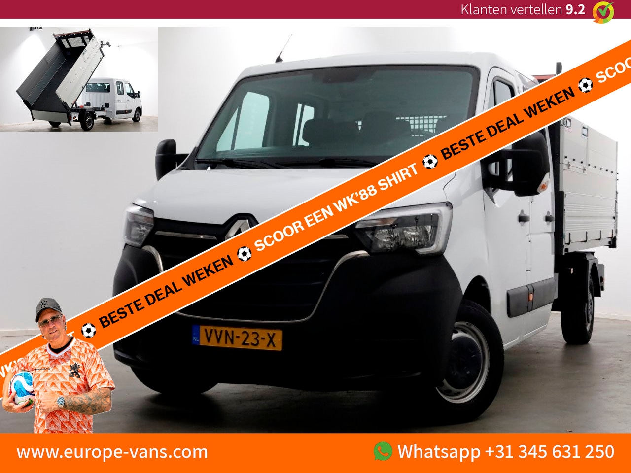 Renault Master - T35 2.3 dCi 145pk L3 D.C. Kipper met hoge boorden 05-2023 - AutoWereld.nl