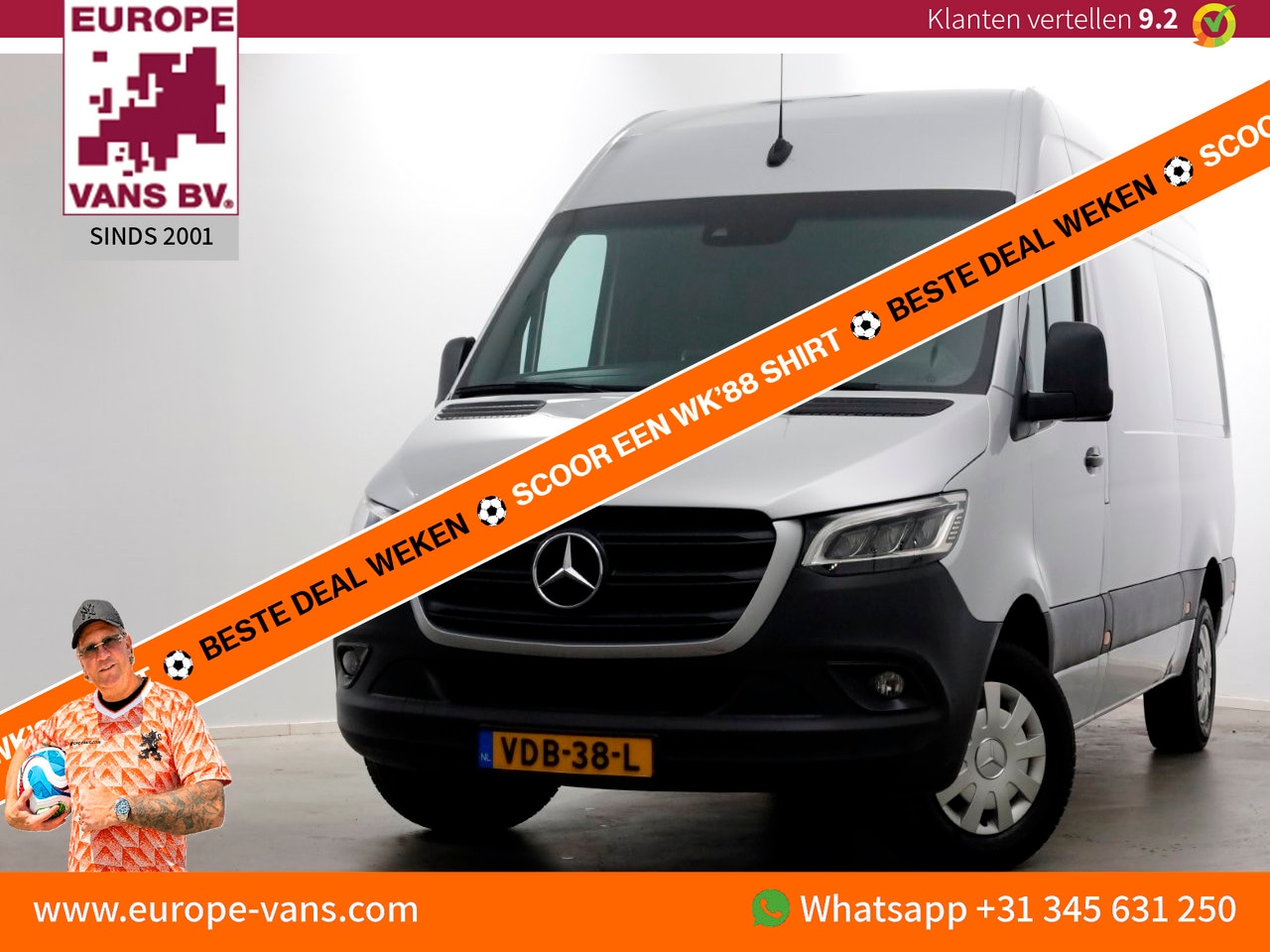 Mercedes-Benz Sprinter - 319 CDI 3.0 V6 190pk E6 L2H2 7G Automaat LED/Camera/Navi Trekhaak 3500kg 10-2019 - AutoWereld.nl