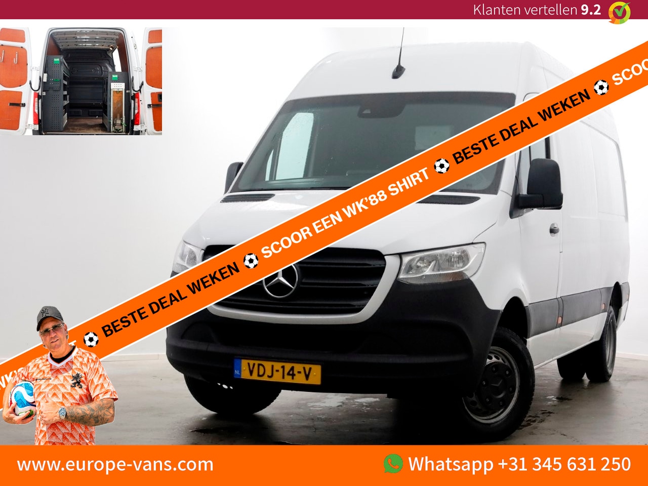 Mercedes-Benz Sprinter - 516 CDI 163pk E6 L2H2 Airco/Inrichting/230V Trekhaak 3500kg 11-2019 - AutoWereld.nl