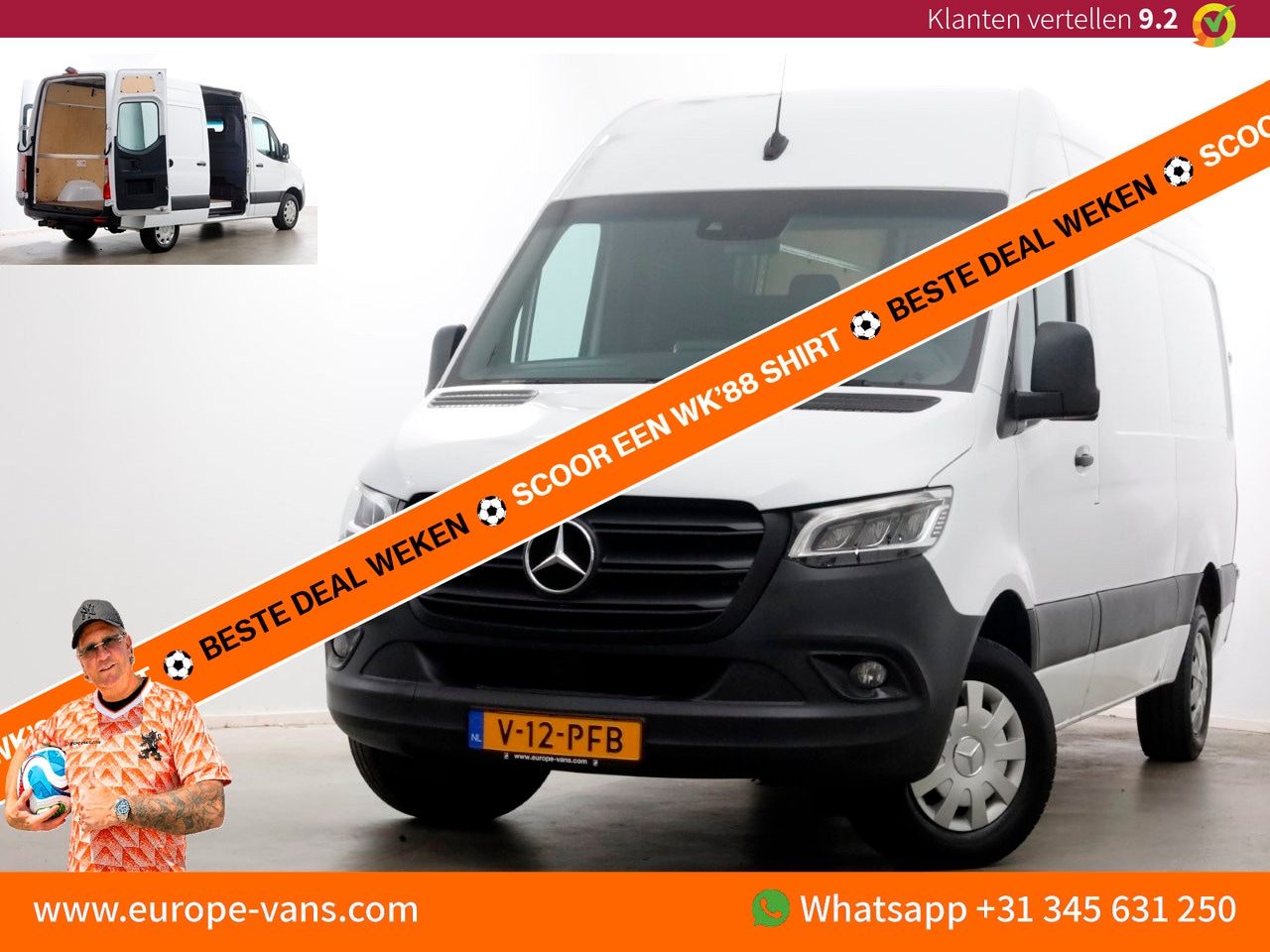Mercedes-Benz Sprinter - 319 CDI 3.0 V6 190pk L2H2 7G Automaat LED/Airco/Trekhaak 3500kg 10-2021 - AutoWereld.nl