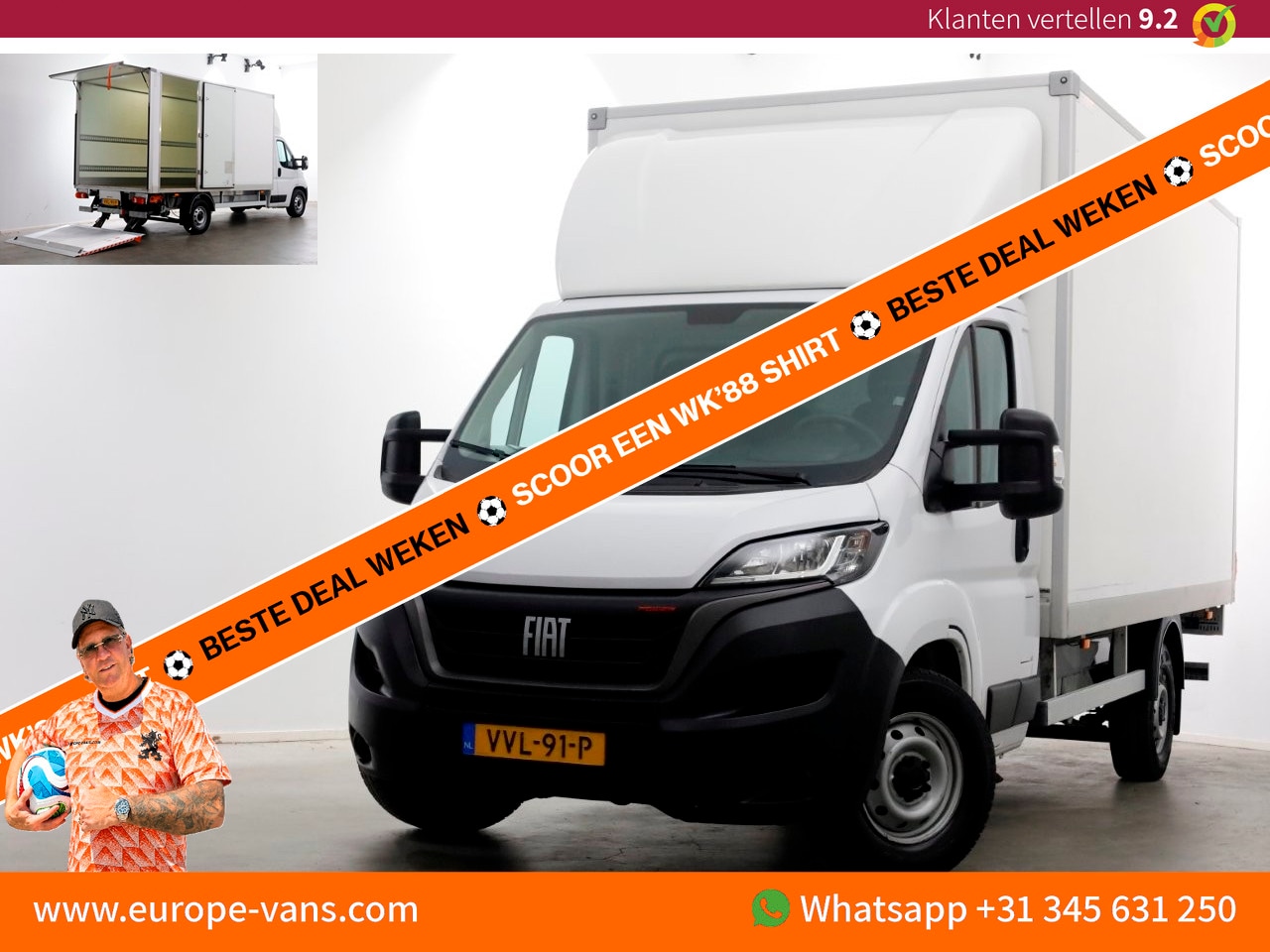 Fiat Ducato - 35H 2.2 MultiJet 160pk Automaat Bakwagen met laadklep en zijdeur 05-2023 - AutoWereld.nl
