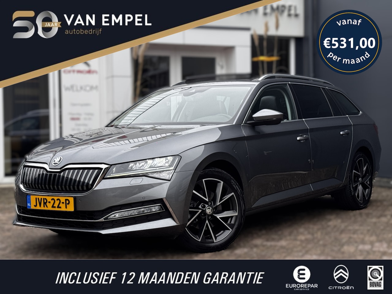 Skoda Superb Combi - 1.4 TSI iV Sportline Business | 218 PK | 93% SOH | Pano | Trekhaak | Camera | Stoelverwarm - AutoWereld.nl