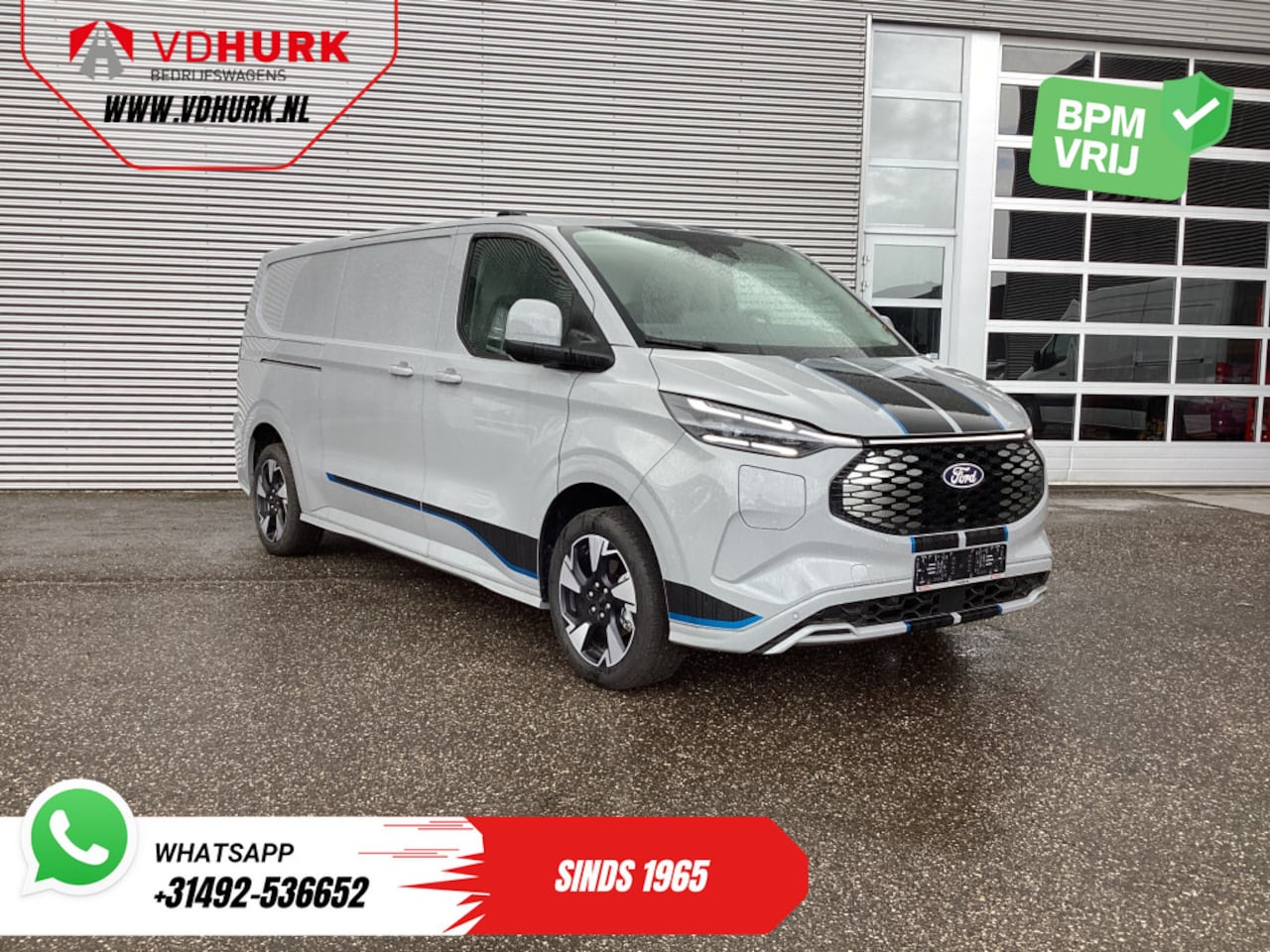 Ford Transit Custom - E-Transit Sport L2 330km WLTP LED/ 2x Schuifdeur/ Adapt.Cruise/ Elek.Stoel/ Standkachel/ S - AutoWereld.nl