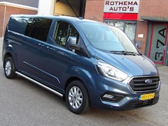 Ford Transit Custom - 2.0 TDCI 170PK AUTOMAAT 2021 DUBCAB TOPSTAAT 6 PERSOONS 2x SCHUIFDEUR CAMERA NAVIGATIE VEL