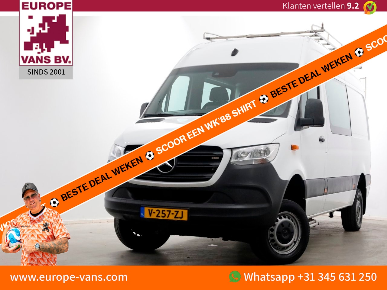 Mercedes-Benz Sprinter - 314 CDI 143pk E6 L2H2 4x4 ZG1 D.C. Airco/Navi/Trekhaak 2800kg 05-2019 - AutoWereld.nl