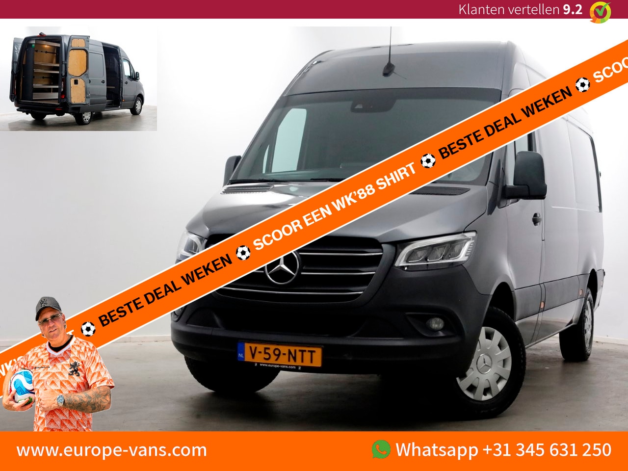 Mercedes-Benz Sprinter - 319 CDI 3.0 V6 190pk E6 L2H2 7G Automaat LED/Navi/360° Camera 10-2019 - AutoWereld.nl