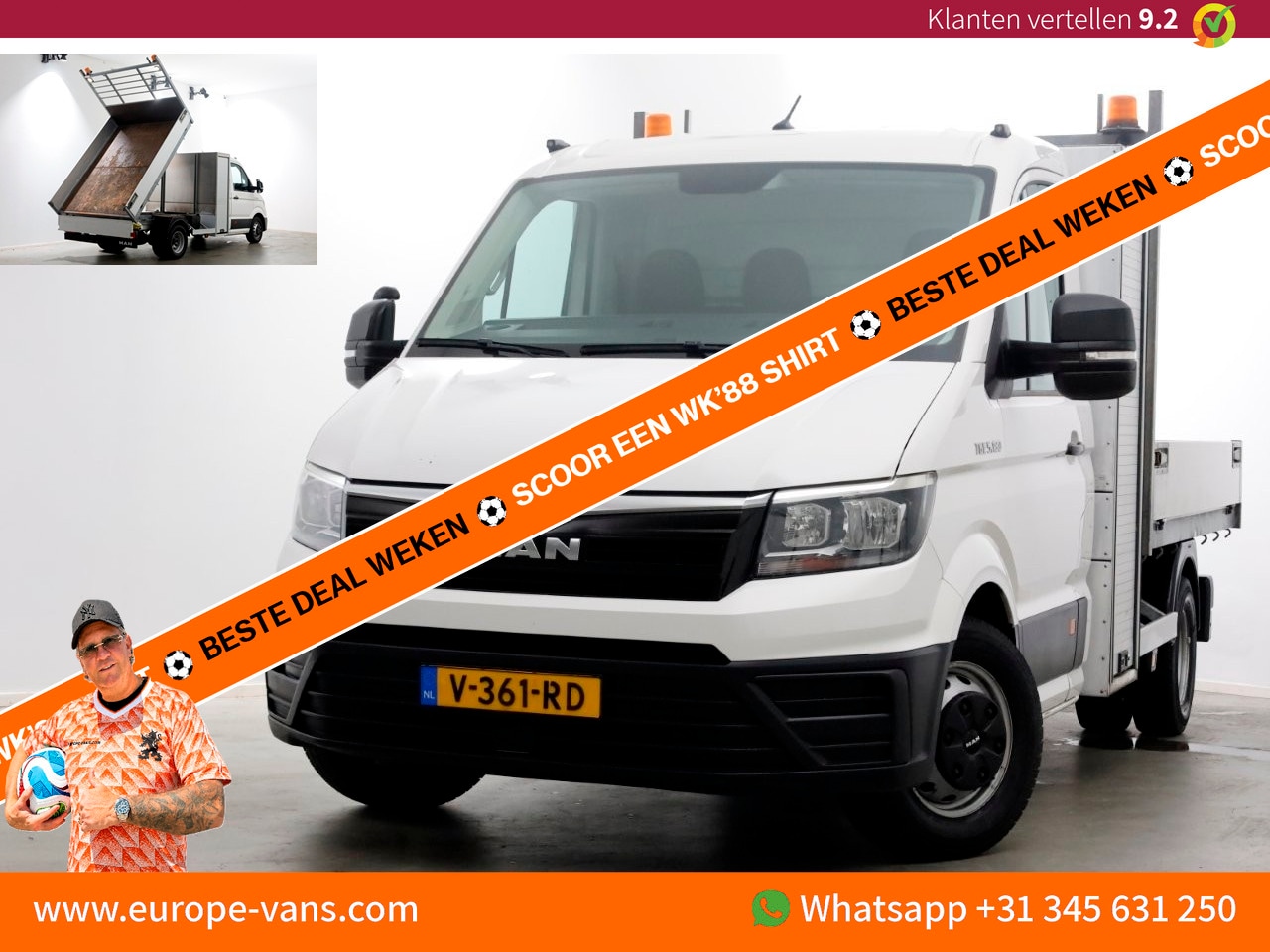 MAN TGE - 5.180 2.0 177pk E6 L2H1 Kipper Dubbel Lucht Trekhaak 3500kg 06-2018 - AutoWereld.nl