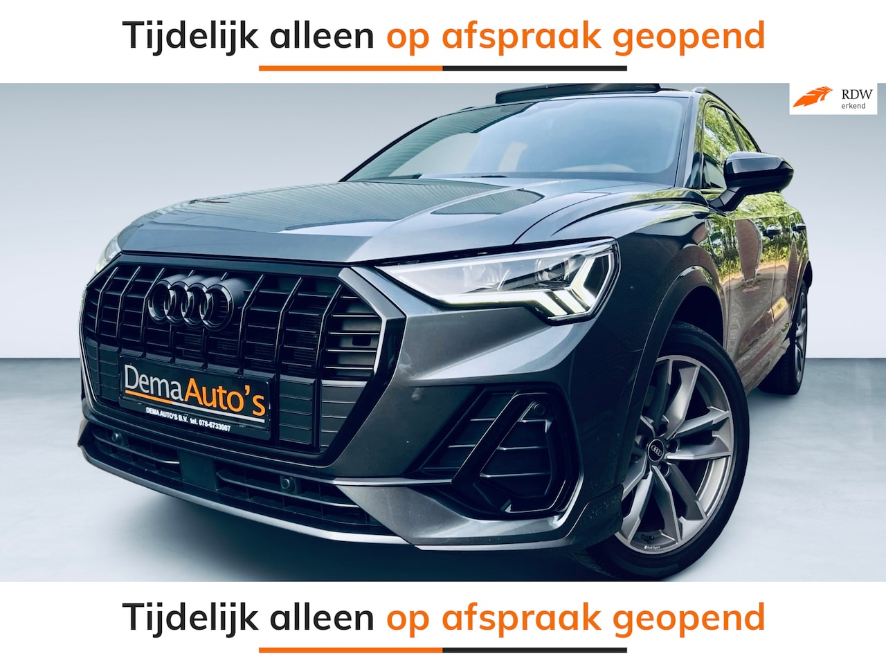 Audi Q3 - 45 TFSI e S edition S-LINE BLACK-LINE SOH-TEST/PANO/SFEERVERL/NAVI/V-COCKPIT/DAB/ECC/PDC/C - AutoWereld.nl