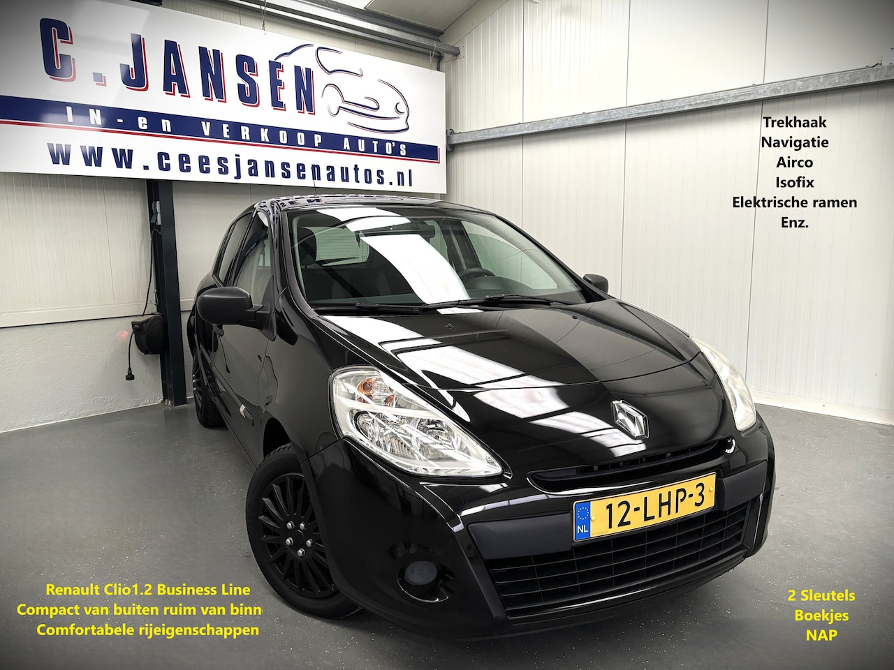 Renault Clio - 1.2-16V Business Line Trekhaak! | Airco | Audio-navigatiesysteem | Isofix-bevestigingspunt - AutoWereld.nl