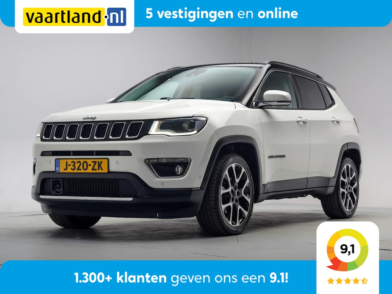 Jeep Compass - 1.3T Limited 150 PK Aut. [ Trekhaak Xenon Apple / Android Half-leder Navi Camera Clima ] - AutoWereld.nl