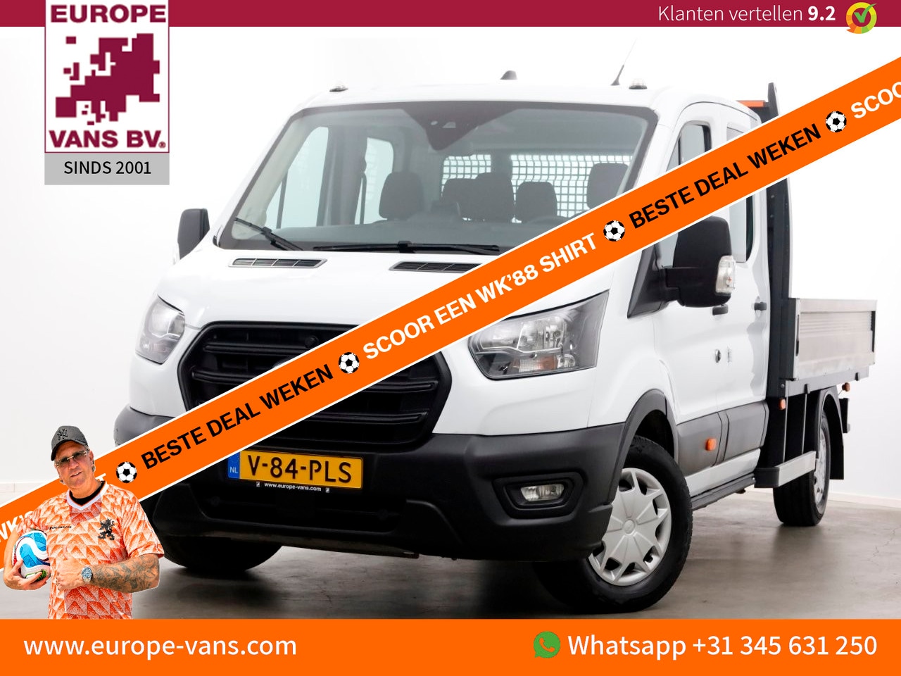 Ford Transit - 350 2.0 TDCI 130pk Trend L3 D.C. Open Laadbak 01-2023 - AutoWereld.nl