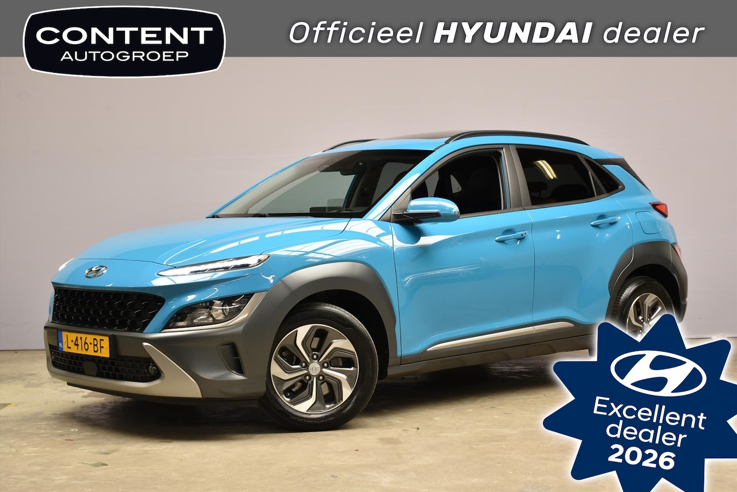 Hyundai Kona - 1.6 Hybride 141pk DCT Fashion Sky I Schuifdak - AutoWereld.nl