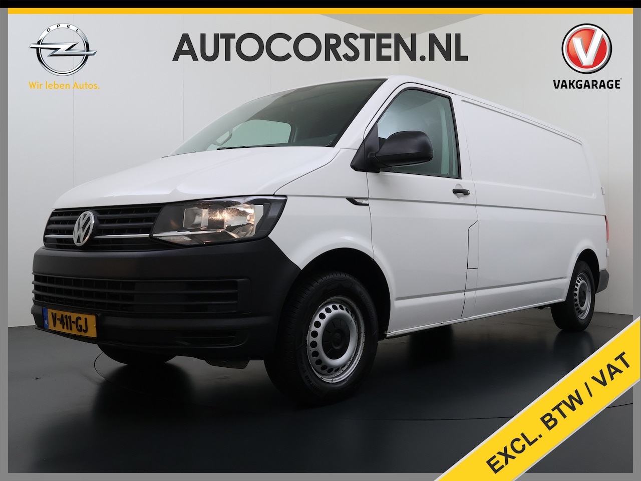Volkswagen Transporter - 2.0TDI L2H1 150pk Ecc Trekhaak Cruise-Control Verwarmde-Voorruit EURO6 Kasten-bouw Betonpl - AutoWereld.nl